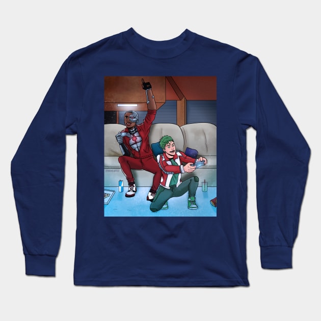 Beastboy and Cyborg - Titans Long Sleeve T-Shirt by Bruno.Artist 